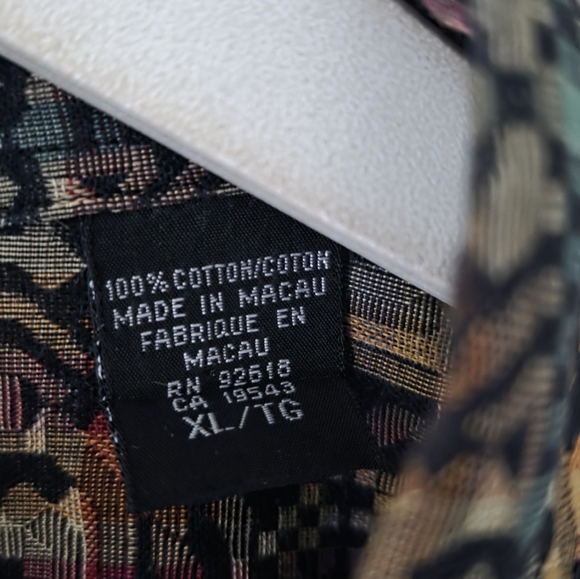 NWOT Jhane Barnes XL Vintage 90s Dadcore Retro Jacquard Artsy Button Down Shirt - Picture 5 of 16